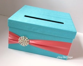 Wedding Card Box Money Holder Gift Card Boxes Reception Card Box - Custom Made
