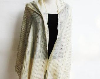 SC1, V Northern Tribe Off White Cotton Scarf