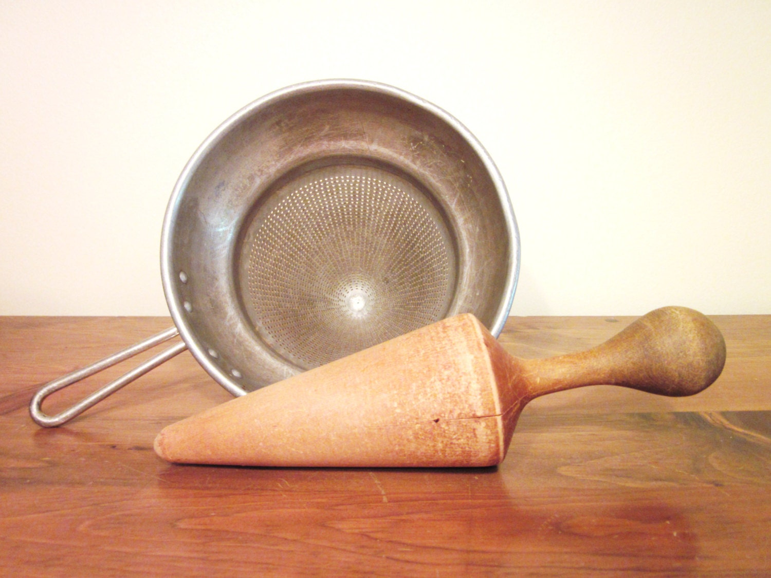 Antique Canning Colander Sieve for Straining by SweetlyAgedVintage