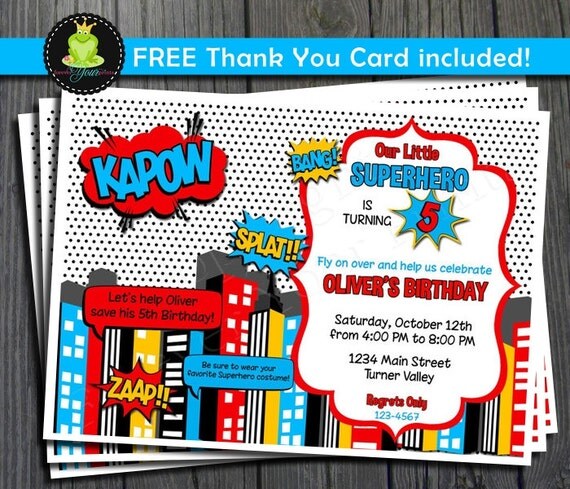 Superhero Invitation Card 5