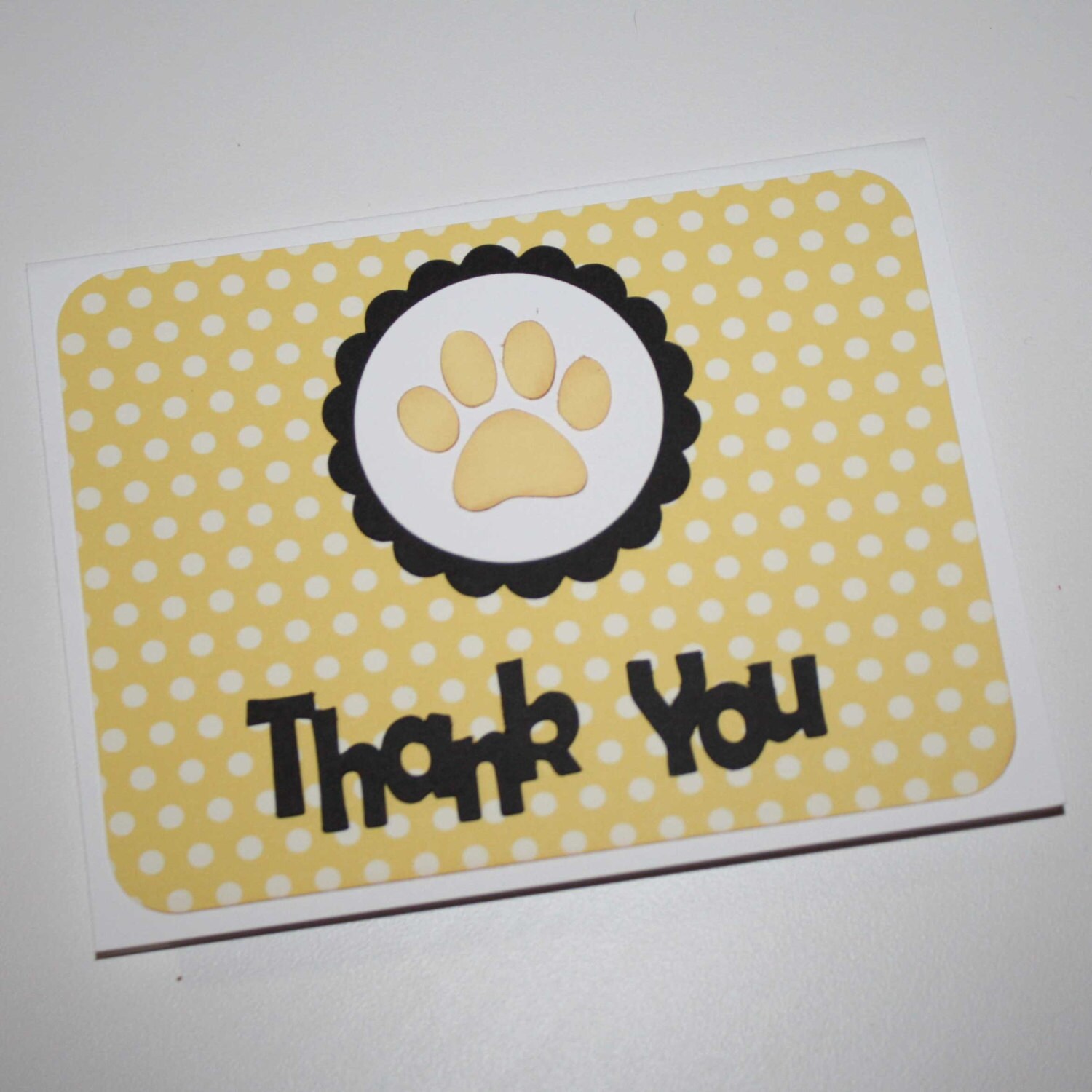 Paw Print thank you cards Dog themed thank by JillyBearDesigns