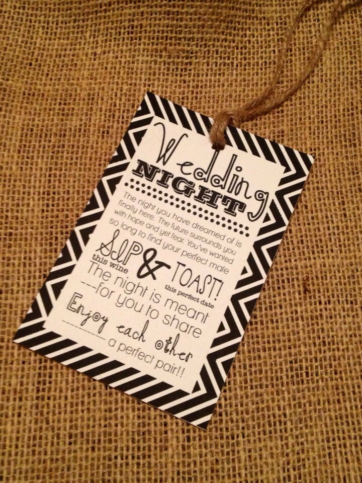 Set of 12 Bridal Shower Wine Basket Gift Tags by MerelyMade