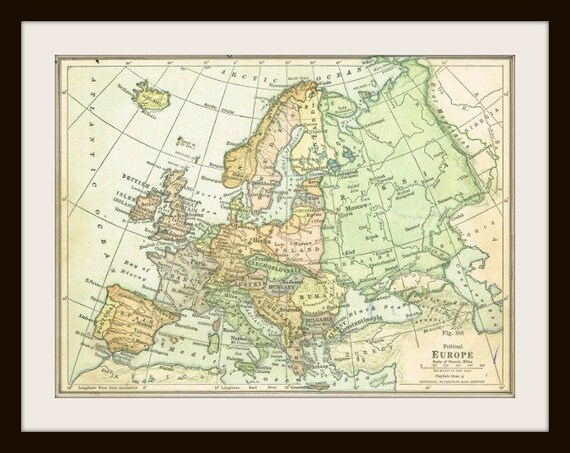 Items similar to 1925 EUROPE Antique Map - Buy 3 Maps, Get 1 Free on Etsy