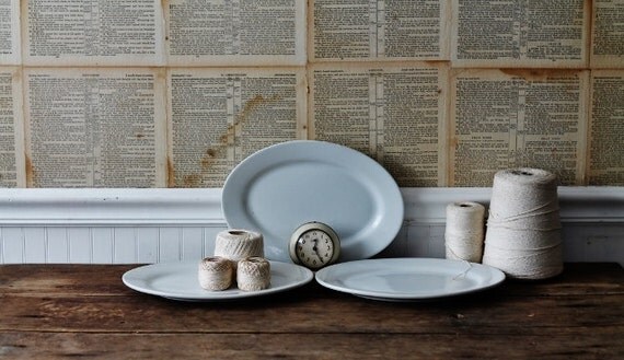 Vintage White Plates - Set of 3 Restaurant Ware