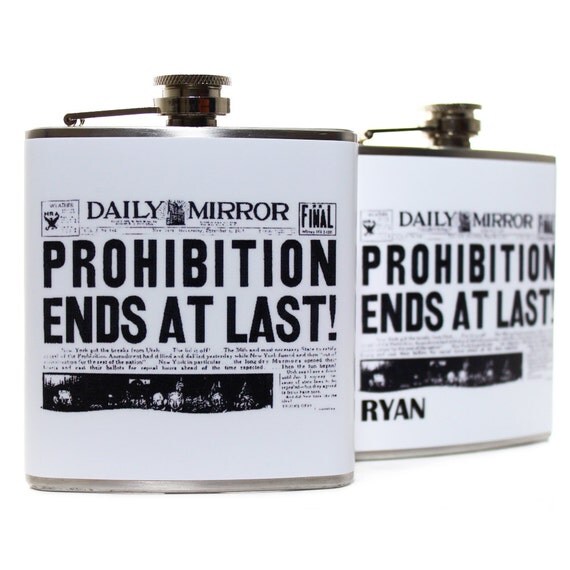 Personalized Flask // Vintage Prohibition Ends by thehairofthedog