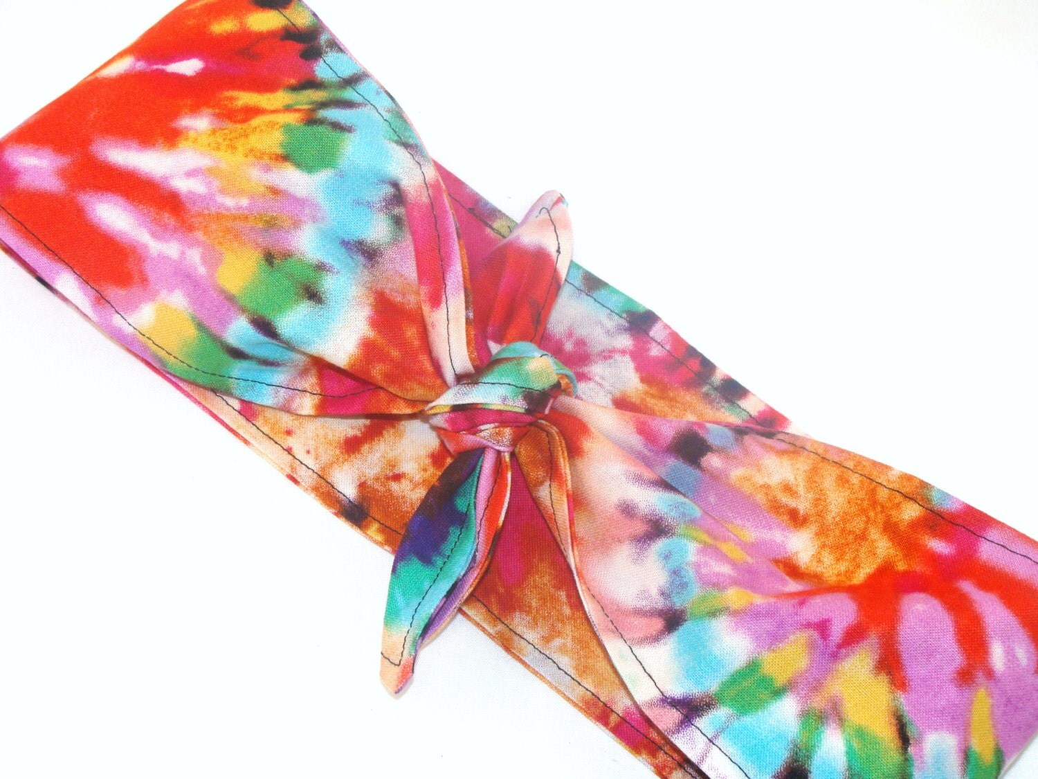 Head Scarf Tie Dyed 70s Rosie the Riveter Rockabilly by Lorettajos