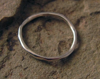 Sterling Silver Juneberry Link - 1 Rustic Organic Connector with Earthy Bark Texture, 20mm, L8a