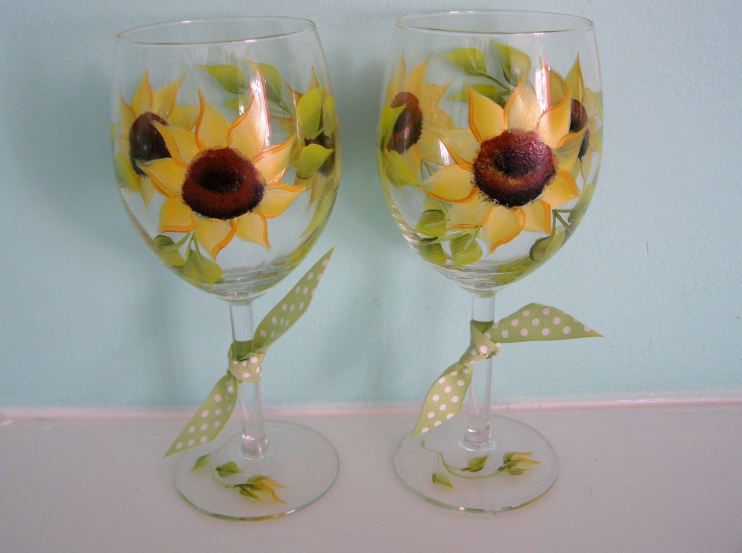Sunflower Wine Glasses set of two