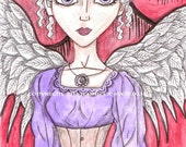 Original Fairy Art Watercolor Illustration, Angel, by Jennifer Stedman, 5 x 7 - il_170x135.480361747_atto