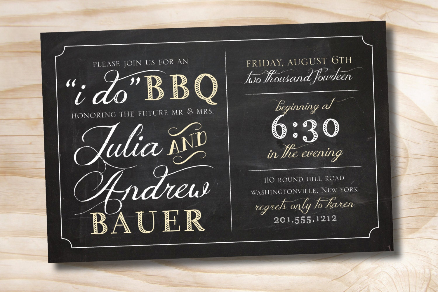 I do BBQ Rehearsal Dinner Invitation Printable digital file