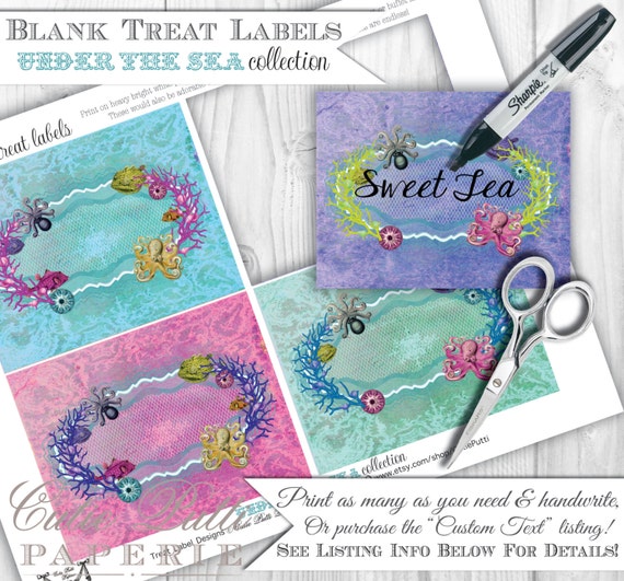 Mermaid Party Candy Buffet Signs by Cutie Putti Paperie Il_570xn