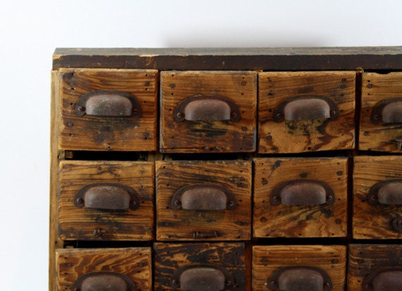 Vintage Cubby Cabinet / Vintage Cubby Storage Unit / File