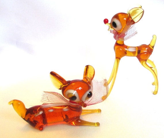 hand blown glass deer