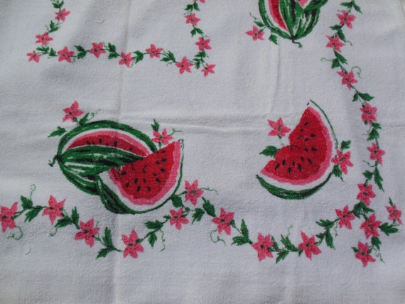 Juicy Watermelon Terry Tablecloth, Picnic Motif