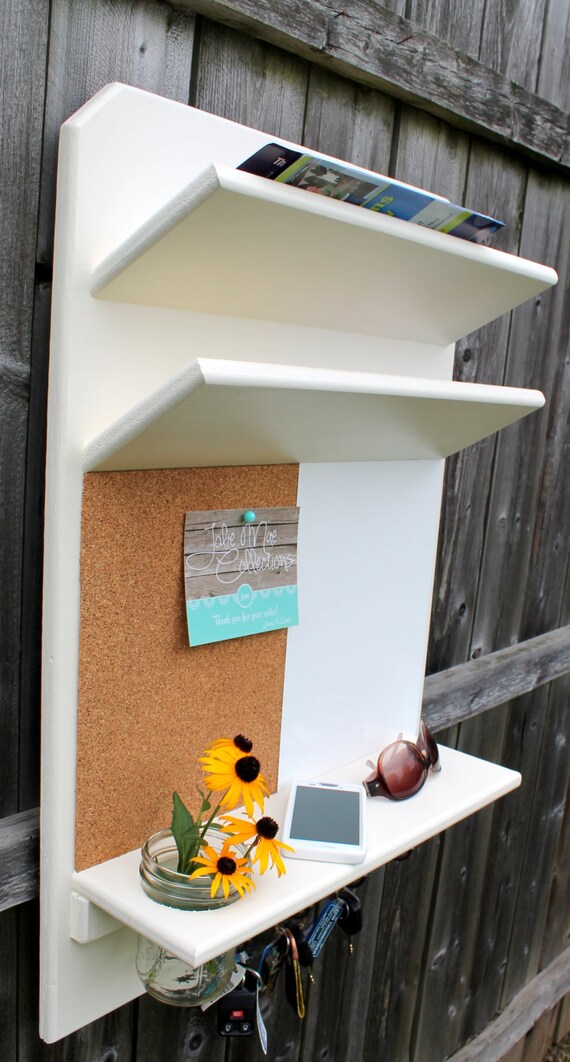 Mason Jar Mail Holder with Cork Dry Erase by JolieMaeCollections
