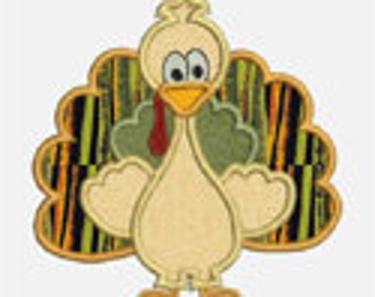 Turkey...Embroidery Applique Design...Three sizes for multiple hoops...Item1022...INSTANT DOWNLOAD
