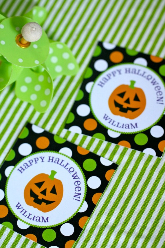 DIY, Personalized Happy Halloween favor tags Il_570xn