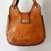 Vintage 70s Golden Caramel Tooled Leather Purse