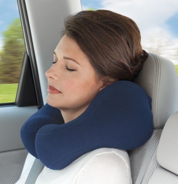 Awardwinning Small Blue Travel Neck Pillow With Strong Side