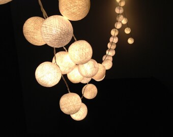 White cotton ball string lights for Patio,Wedding,Party and Decoration (20 bulbs), fairy lights