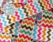 Happy Harvest Funky Glitter turkey chevron on 7/8" grosgrain ribbon Thanksgiving Autumn Il_170x135