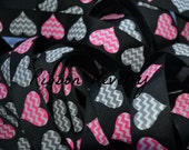 Chevron glitter hearts 7/8" grosgrain ribbon Valentines day Il_170x135