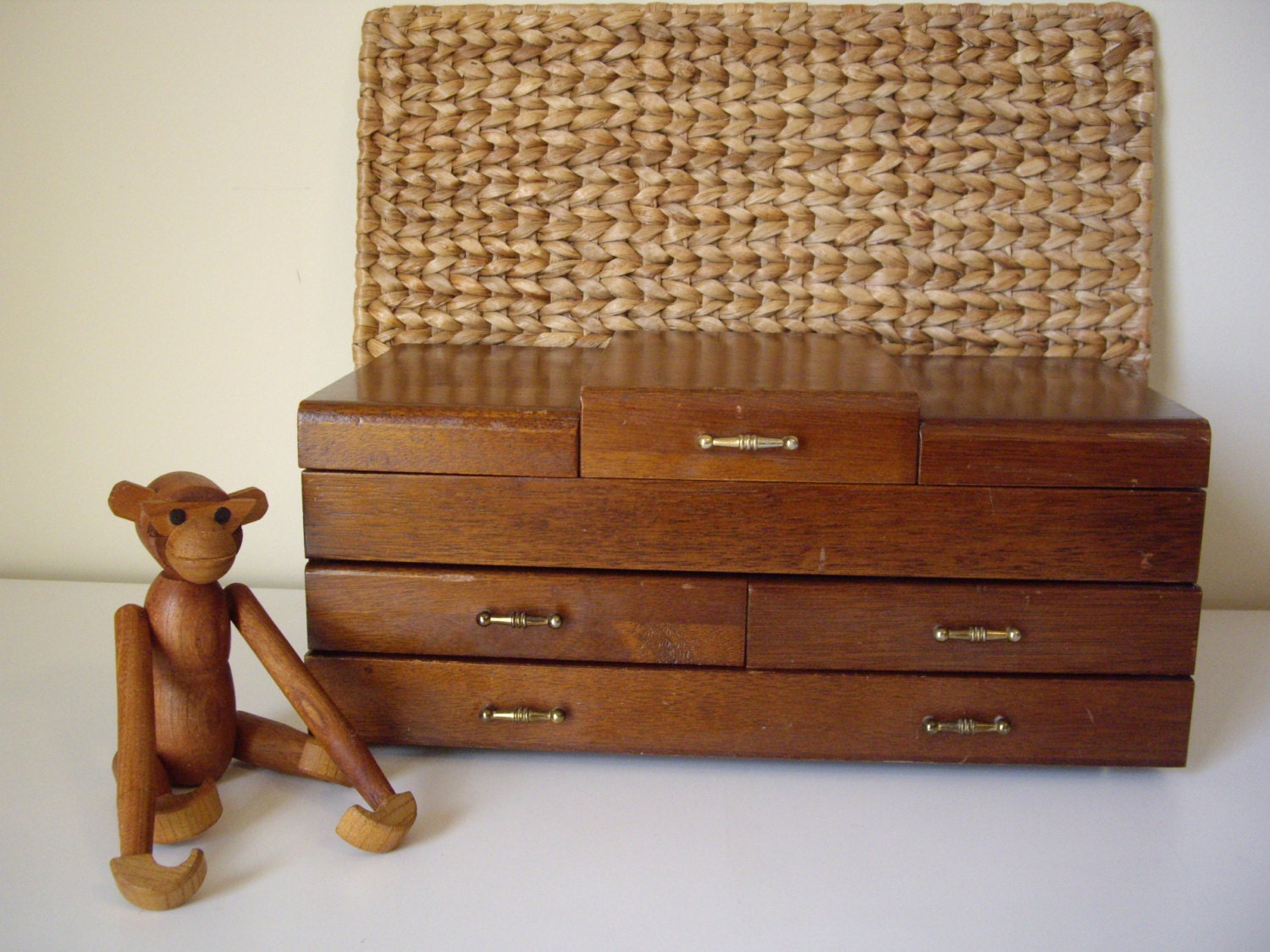 Vintage Wood Jewelry Box // Made in Japan // Mid Century
