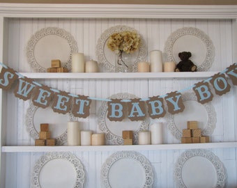 SWEET BABY BOY Banner, Baby Boy Shower Decoration, It's a Boy Sign, Baby Boy Decoration, Baby Boy Banner