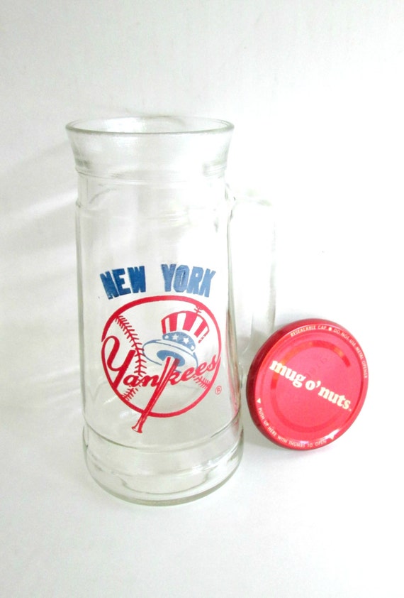 New York Yankees Beer Mug Drinking Glass Vintage 1970s Mug