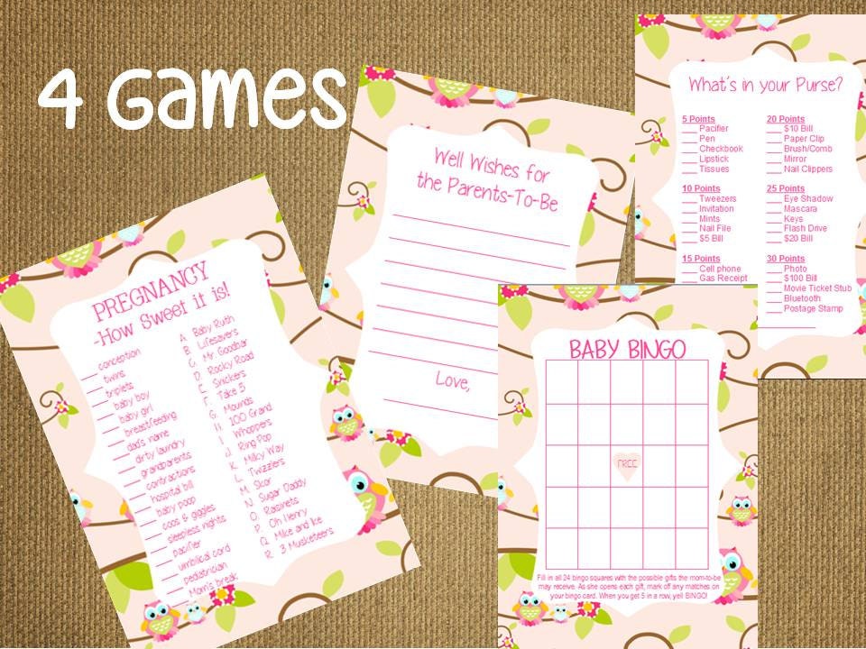 CRAZY SALE Set of 4 Baby Shower Game Advice For The Parents