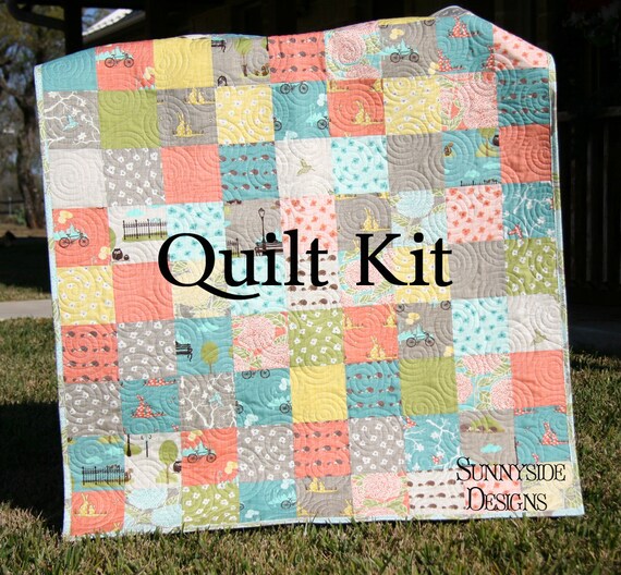 Gender Neutral Quilt Kit Bluebird Park Katie Birdie Moda