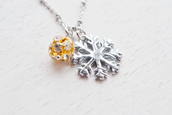 gifts necklace, gift  bridesmaid her  necklace, for winter snowflake  gift, bridesmaid winter