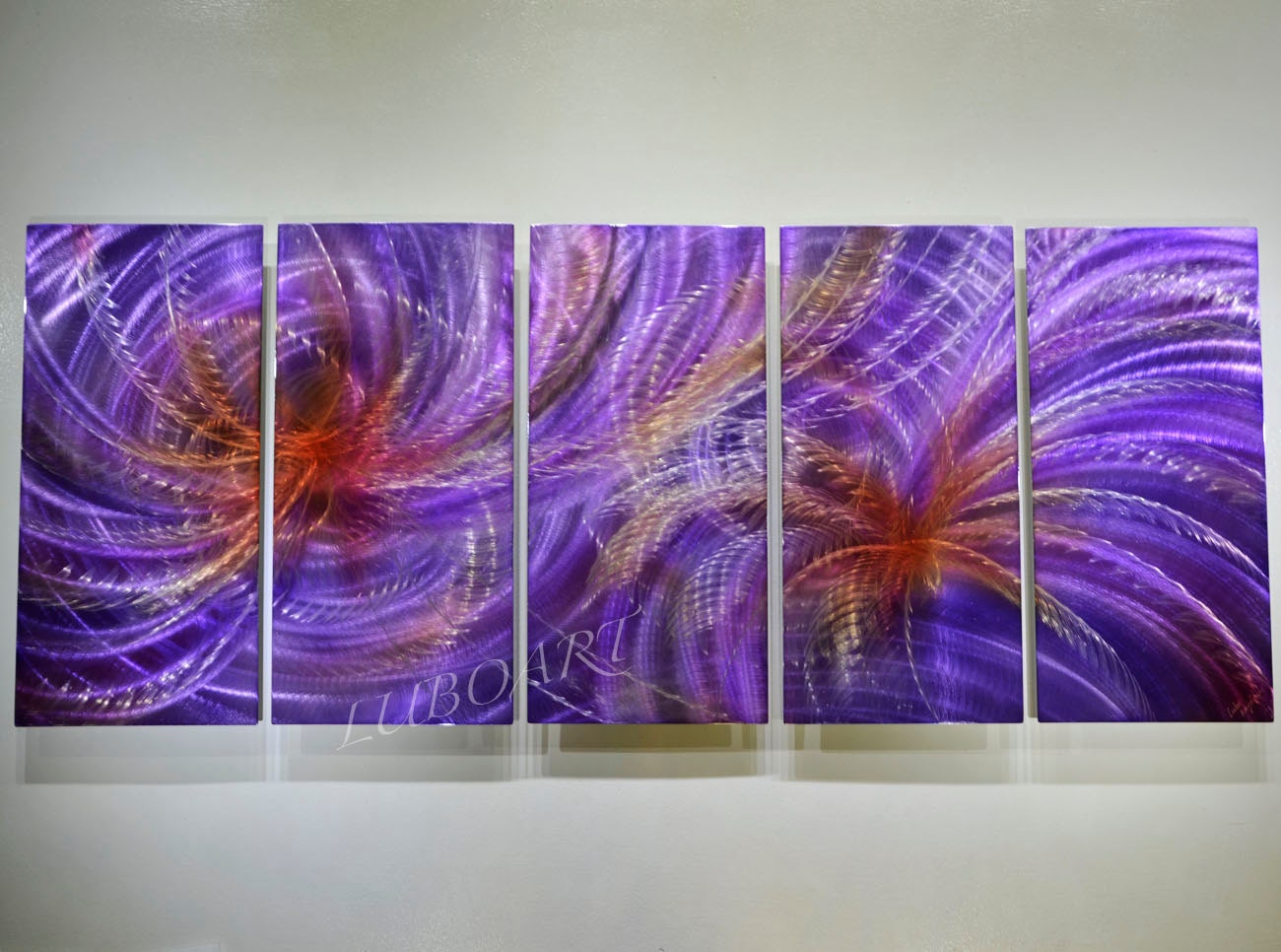 abstract purple painting art wall sculpture METAL unique