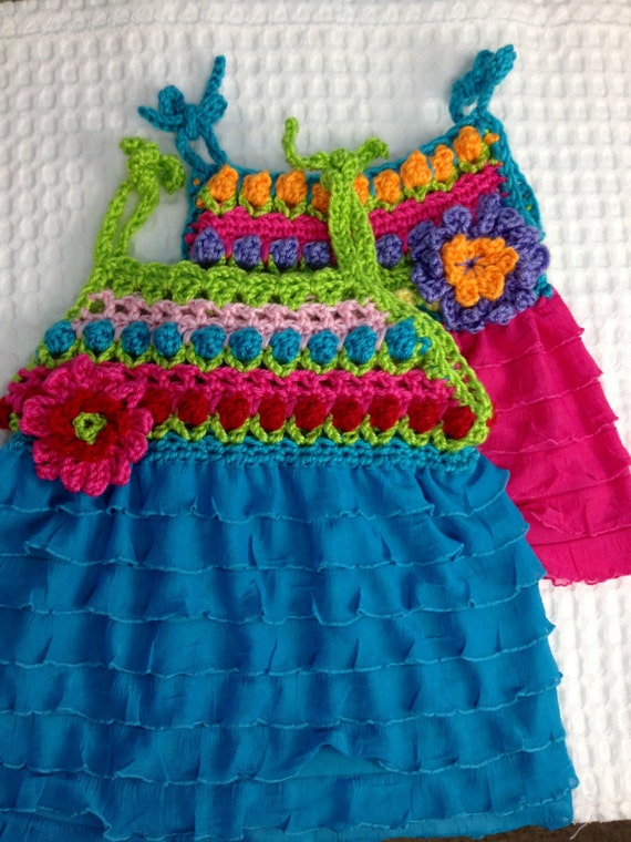 Flower Power Crochet PDF pattern  instant download Baby Dress 