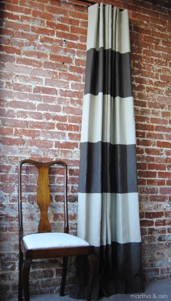 84"L x 46"W Striped Drapery Panel  - Pick Your Colors