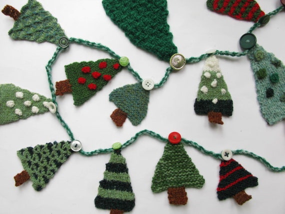 Christmas Tree Advent Garland Knitting Pattern | Etsy