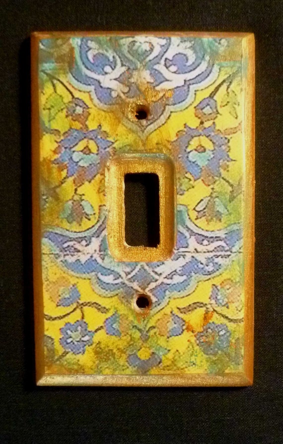 how many decoupage layers Light Moroccan switch cover inspired