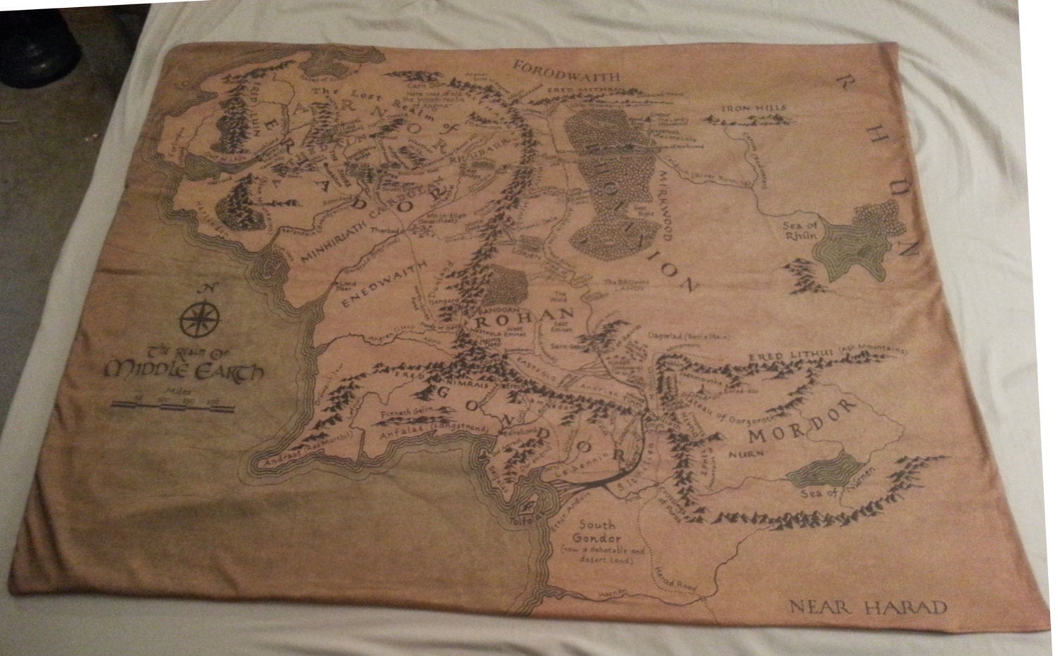 Lord of the Rings Middle Earth knit blanket made to order