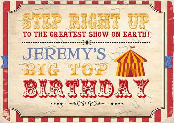 Vintage Circus Party Sign - INSTANT DOWNLOAD - Editable & Printable Birthday Decorations by Sassaby Il_570xn