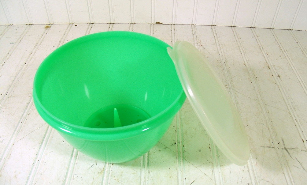 Vintage Green TupperWare Lettuce Crisper Keeper by DivineOrders