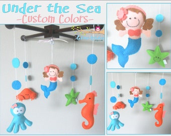 Baby Crib Mobile-Sea Animals Mobile-custom Made Mobile-Little Mermaid Mobile
