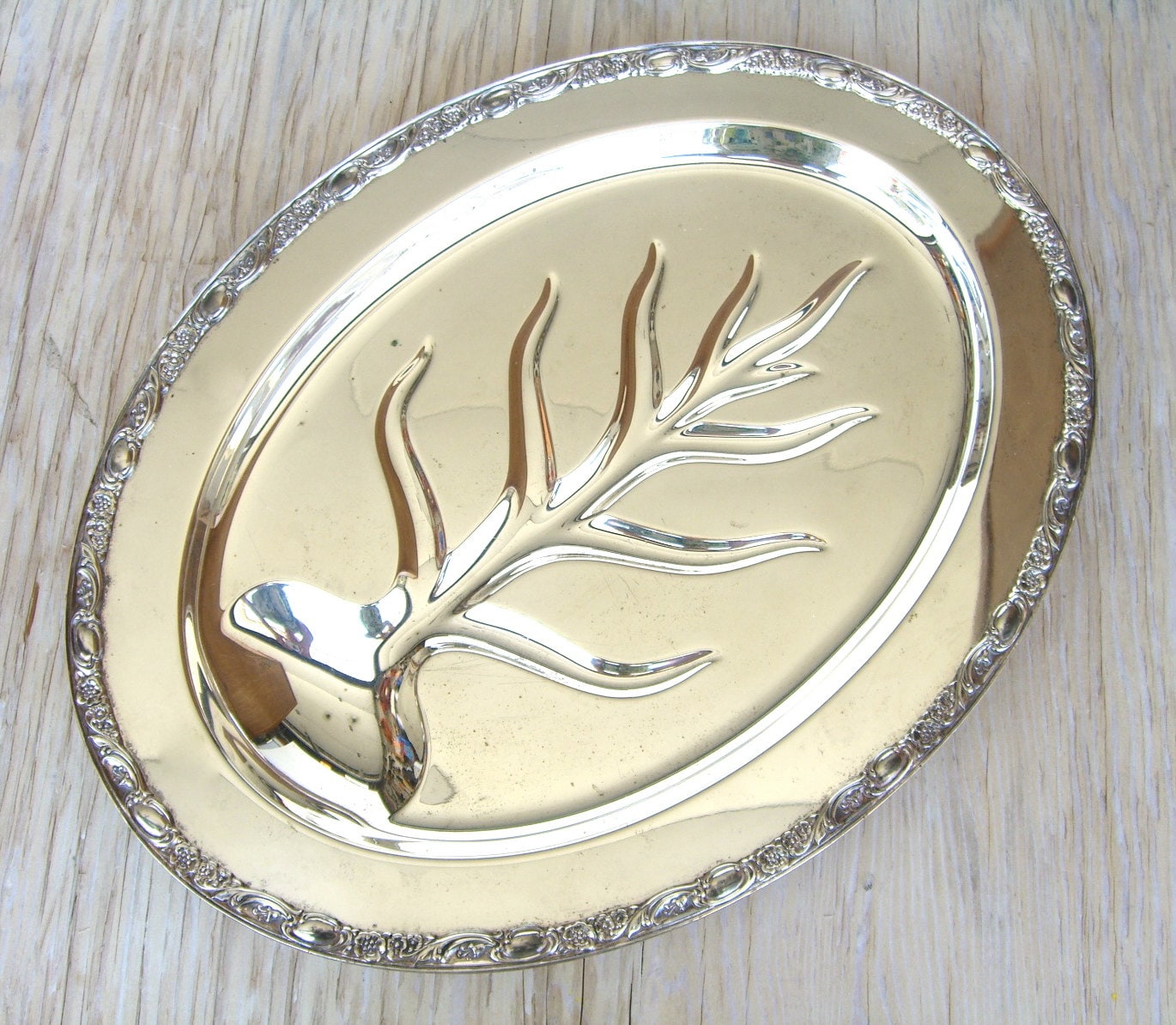 Large Silver Meat Tray Ornate Silver Plate Platter Rogers