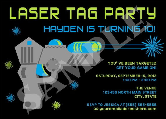 items-similar-to-laser-tag-boy-birthday-party-invitation-custom-event