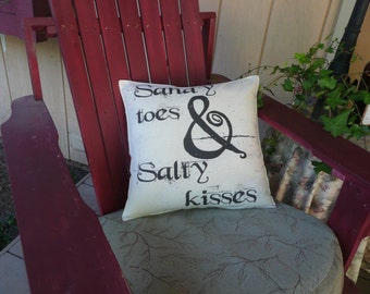 Sandy Toes and Salty Kisses pillow cover