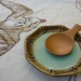 Thrown Small Plate - Butter Pats - Brown and Light Blue