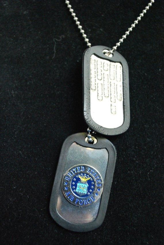 Military Style Dog Tags Air Force Insignia Tag & Stamped Tag