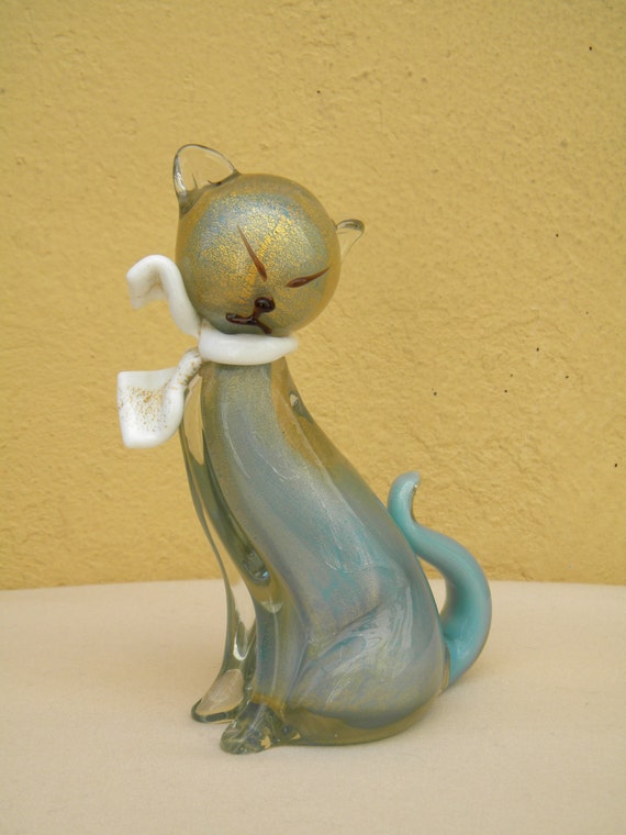 Rare Blue Model ALFREDO BARBINI MidCentury Murano Glass CAT