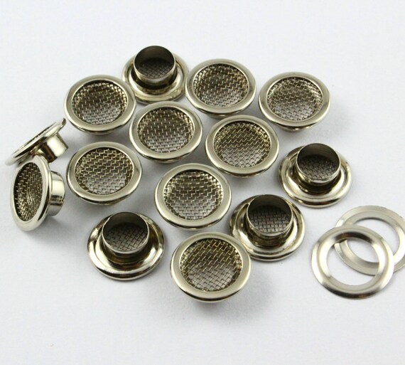 100Pcs 12mm Silver Mesh Grommet Eyelet SMRG12