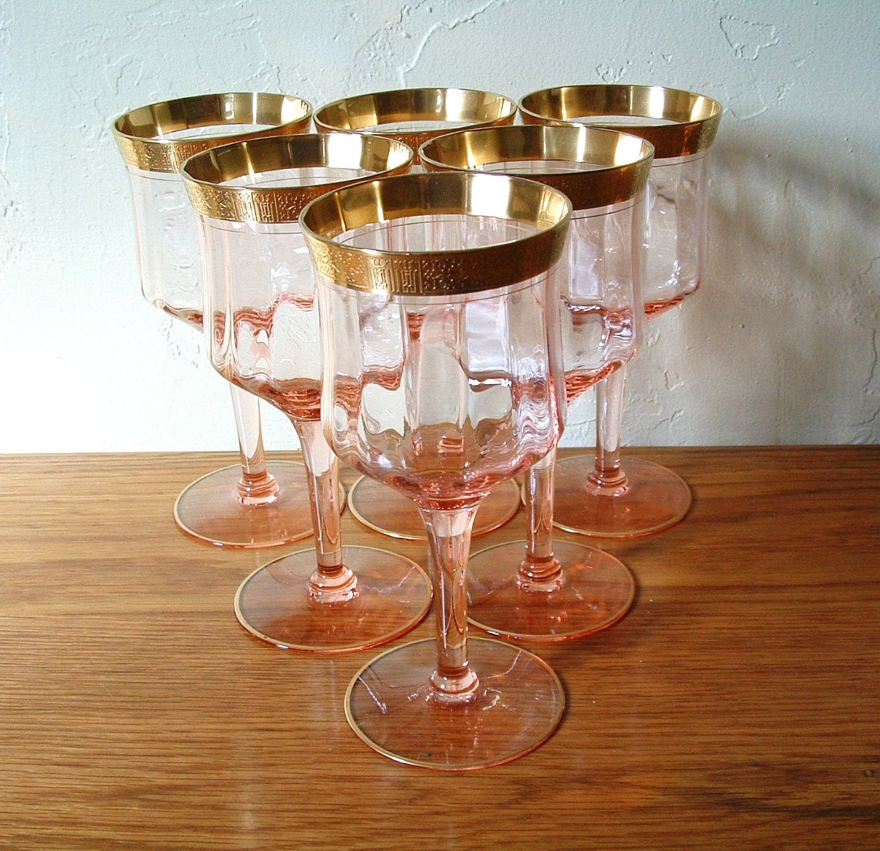 pink wine glasses