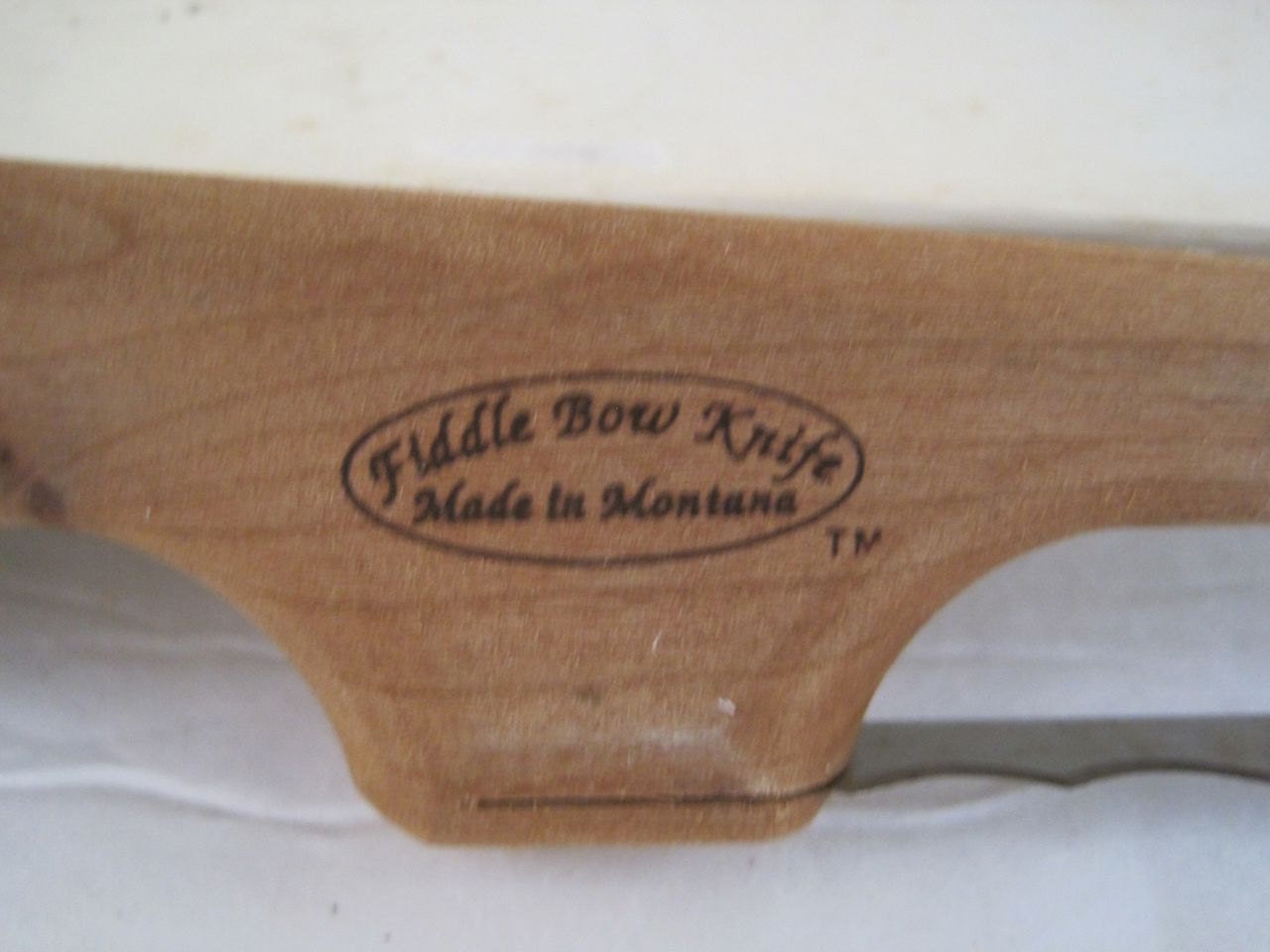 Fiddle Bow Cherry Bread Knife In Original Box Montana USA